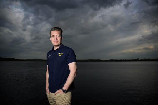 Sam Hallam, head coach of team Sweden, poses for a portrait