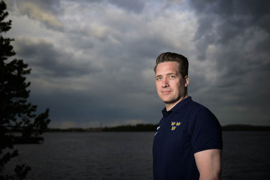 Sam Hallam, head coach of team Sweden, poses for a portrait