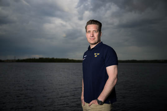 Sam Hallam, head coach of team Sweden, poses for a portrait