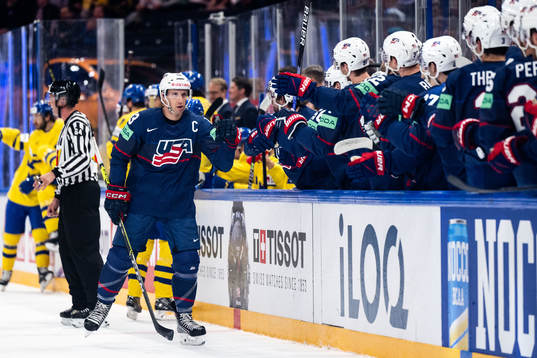 Nick Bonino of USA celebrates