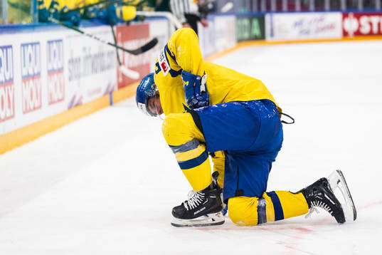 André Petersson of Sweden in pain