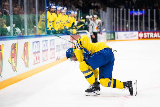 André Petersson of Sweden in pain