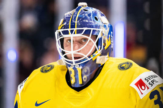 Goaltender Lars Johansson of Sweden