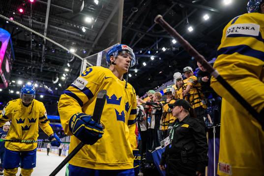 Jakob Silfverberg of Sweden looks dejected as he leaves the