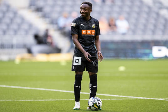 Häckens Benie Adama Traore  fotbollsmatchen i Allsvenskan