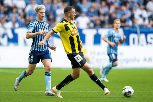 Djurgårdens Lucas Bergvall och Häckens Even Hovland