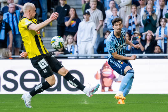 Häckens Valgeir Fridriksson och Djurgårdens Gustav Wikheim