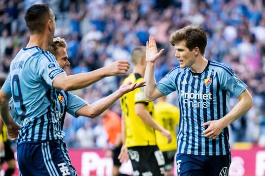 Djurgårdens Oliver Berg, Haris Radetinac samt Hampus
