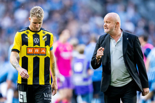 Häckens Samuel Gustafson och tränare Per-Mathias Høgmo