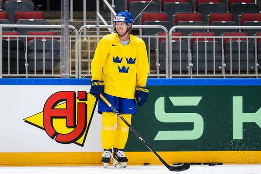Rasmus Sandin of Sweden at a practice session