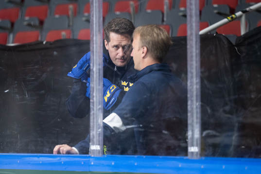 head coach Sam Hallam and doctor Jonas Kalman of Sweden at