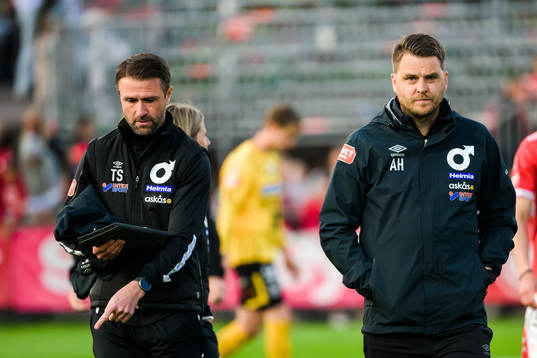 Degerfors tränare Tobias Solberg och tränare Andreas