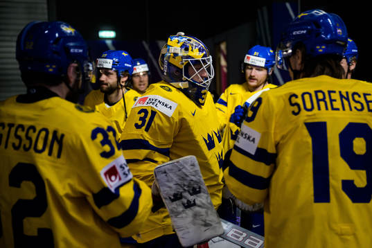 Goaltender Lars Johansson of Sweden