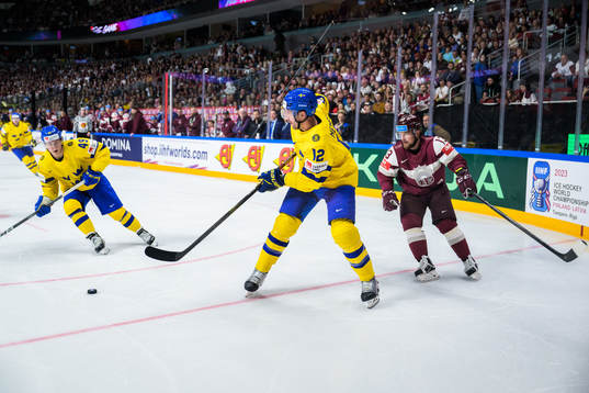 Fabian Zetterlund and Patrik Nemeth of Sweden with Rihards