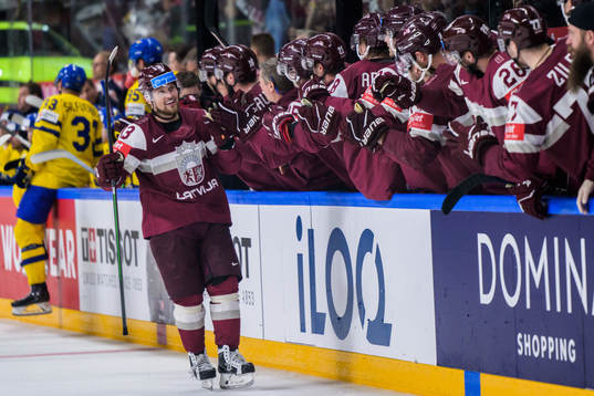 Rihards Bukarts of Latvia celebrates