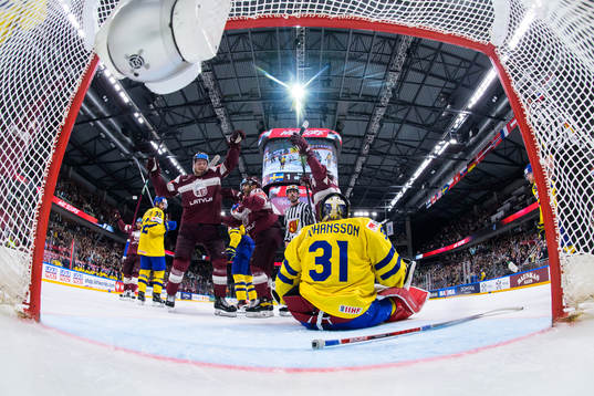 Oskars Batna, Janis Jaks and Roberts Bukarts of Latvia