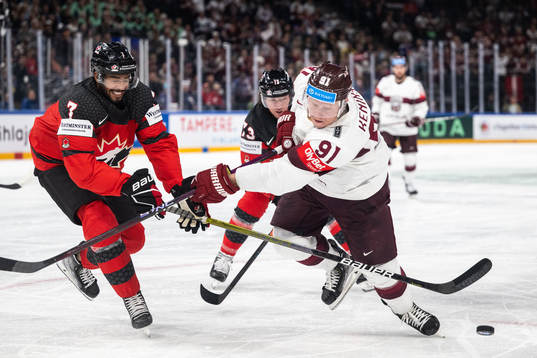 Pierre-Olivier Joseph of Canada and Ronalds Kenins of Latvia