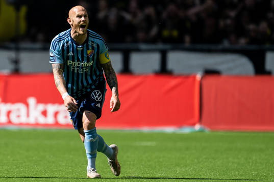 Djurgårdens Magnus Eriksson reagerar