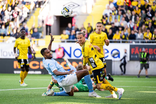 Malmö FFs Isaac Kiese Thelin och Elfsborgs Niklas Hult