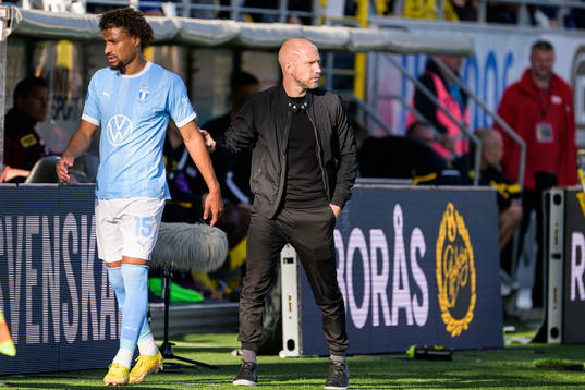 Malmö FFs Joseph Ceesay och tränare Henrik Rydström