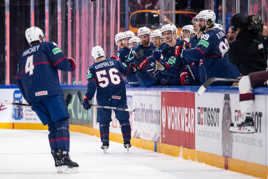 Rocco Grimaldi of USA celebrates scoring 1-1