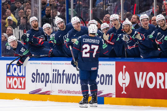 Matt Coronato of USA celebrates scoring 3-2