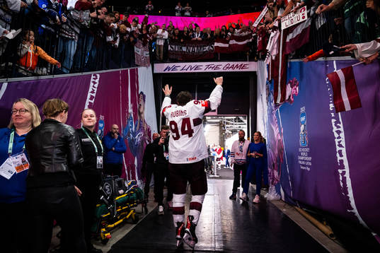 Kristians Rubins of Latvia celebrates