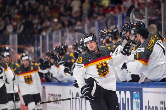 John Peterka of Germany celebrates scoring 0-1