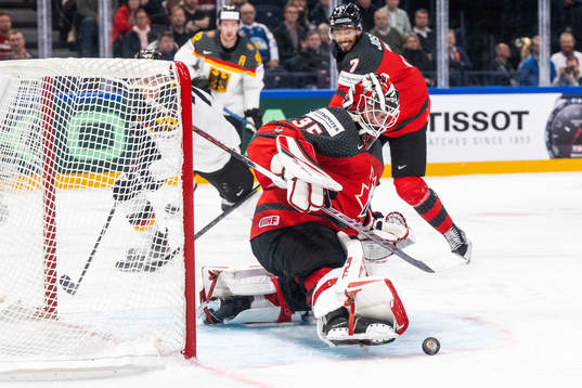 Goaltender Samuel Montembeault of Canada