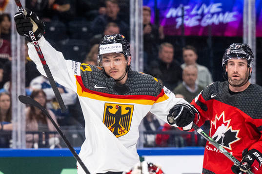 Daniel Fischbuch of Germany celebrates scoring 1-2