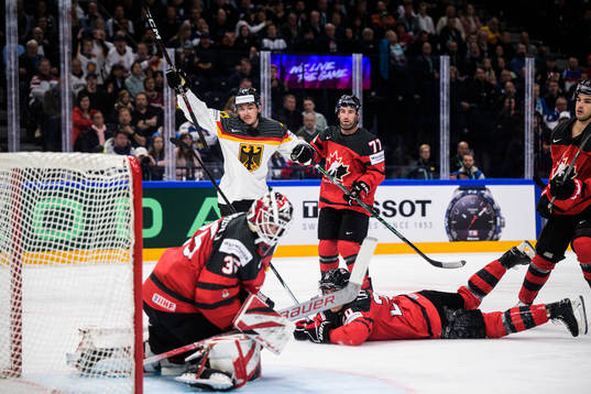 Daniel Fischbuch of Germany celebrates when scoring 1-2