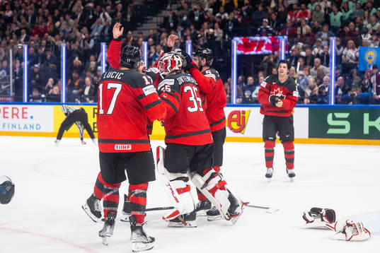Players of Canada celebrate
