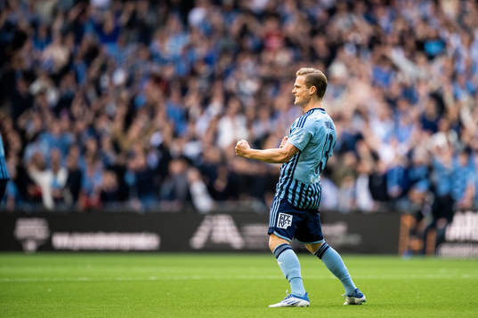 Djurgårdens Hampus Finndell jublar