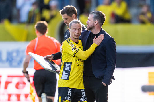 Elfsborgs Niklas Hult och manager Jimmy Thelin