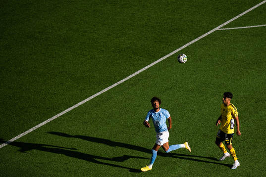 Malmö FFs Joseph Ceesay och Elfsborgs Ahmed Qasem