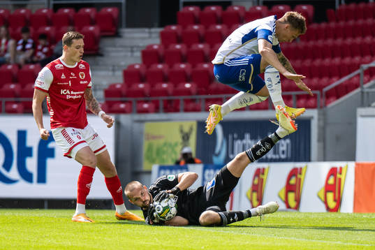 IFK Norrköpings målvakt Oscar Jansson och Kalmars Mileta