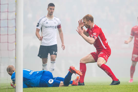 Sivert Heltne Nilsen of Brann reacts