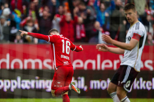 Ole Didrik Blomberg of Brann celebrates