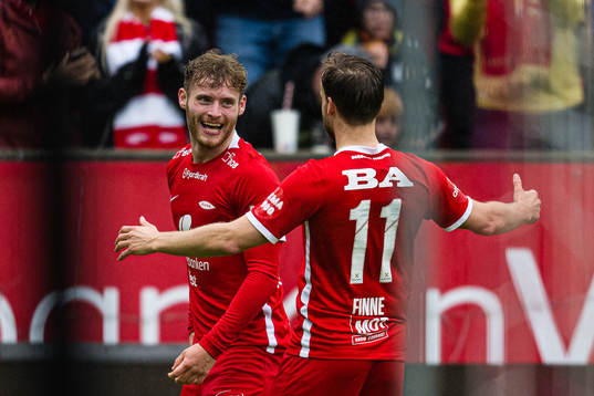 Ole Didrik Blomberg of Brann celebrates