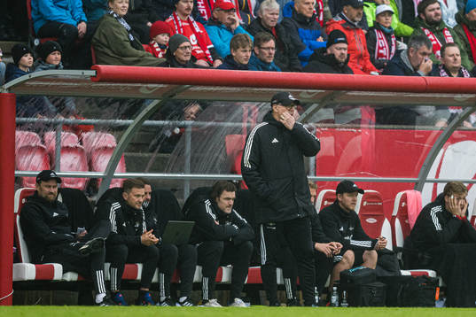 Kjetil Rekdal, head coach of Rosenborg, looks dejected