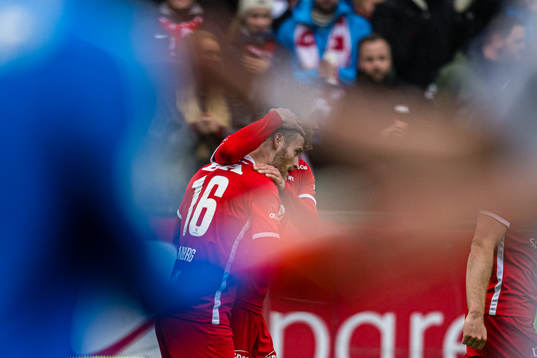 Ole Didrik Blomberg of Brann celebrates