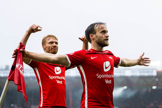 Bård Finne of Brann celebrates