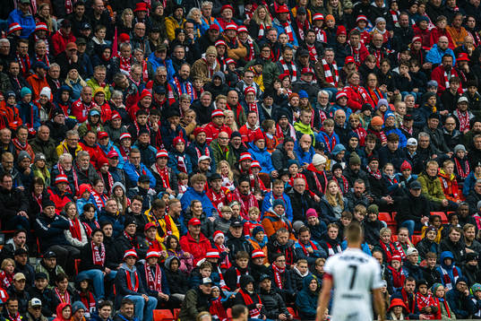 Spectators in the stands at Brann Stadion