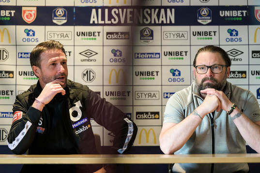 Degerfors tränare Tobias Solberg och Varbergs