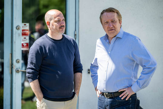 AIKs vice klubbdirektör Fredrik Söderberg och Stefan