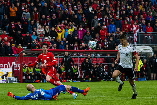 Ulrik Mathisen of Brann missing a chance to score