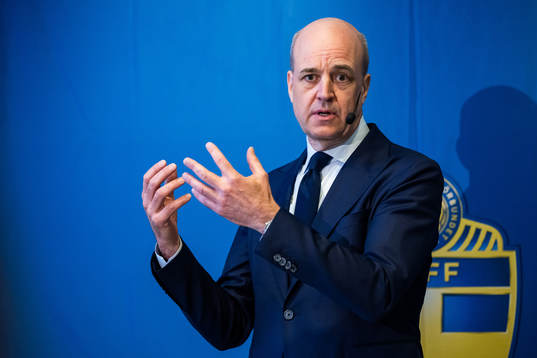Svenska Fotbollförbundets ordförande Fredrik Reinfeldt