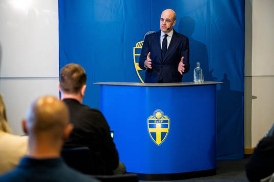 Svenska Fotbollförbundets ordförande Fredrik Reinfeldt