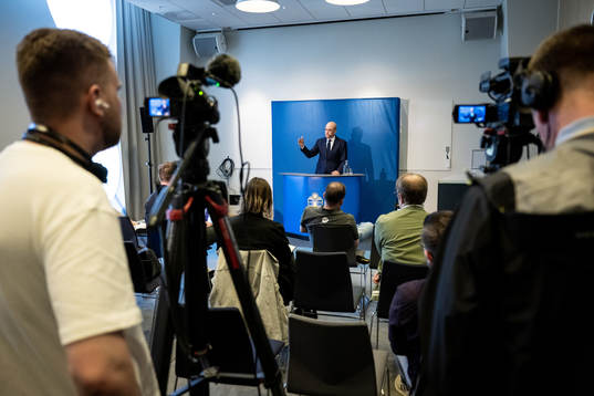 Svenska Fotbollförbundets ordförande Fredrik Reinfeldt