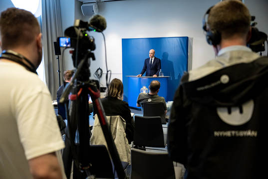 Svenska Fotbollförbundets ordförande Fredrik Reinfeldt